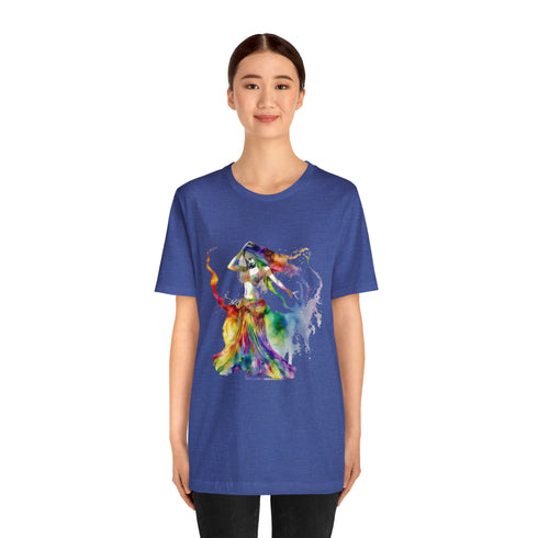 Rainbow Belly Dancer in Motion - Short Sleeve Tee
